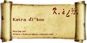 Katra Ákos névjegykártya